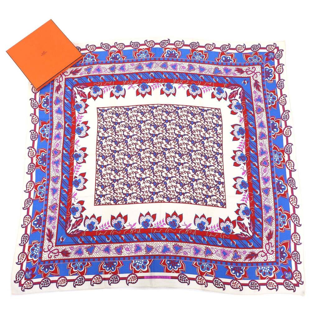 HERMES Red Silk Scarf - Picture 2 of 7
